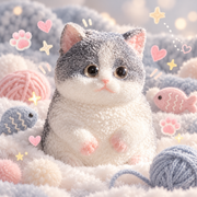Puffy Grey Cat Squishy image 2