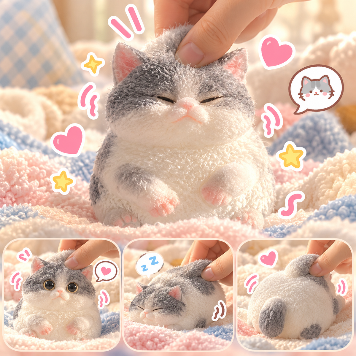 Puffy Grey Cat Squishy image 4